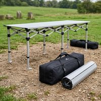 Table pliante professionnelle d'extérieur en alliage d'aluminium, étanche, pour pique-nique, barbecue, équipement de camping