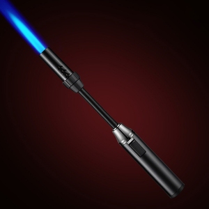 Briquet à gaz à flamme nue en acier inoxydable long, coupe-vent pour cuisinière et camping - Product Image 2