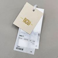 Étiquettes suspendues de luxe 3 pièces en papier écologique avec cordon en coton, estampées à chaud pour chaussures, sacs et vêtements femme/enfant - Personnalisables
