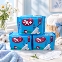Serviettes hygiéniques de qualité supérieure en coton doux de la marque My A+, respirantes, avec ailettes, pour usage de jour et de nuit, service personnalisé