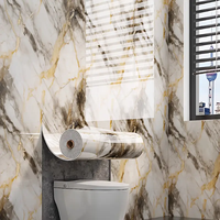 Décoration murale imperméable pour salle de bain Faux carrelage en marbre 3D Papier peint autocollants Panneau mural 3D Carreaux de plafond auto-adhésifs