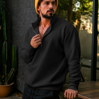 Sweat-shirts pour hommes OEM de haute qualité, pulls à demi-zip, sweats à capuche en molleton de coton épais avec logo personnalisé, pulls pour hommes