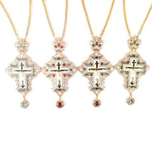 ZD041 el más nuevo collar de cruz pectoral de iglesia griega ortodoxa de aleación ruso chapada en oro y plata antigua para sacerdote con caja de regalo - Product Image 2