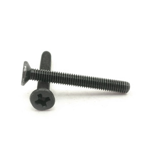 NOMOSION <b>Flat</b> Head <b>Screw</b> KM3*25 Metric Black Zinc Plated Carbon Steel Standard Thread For Electronics - Product Image 4