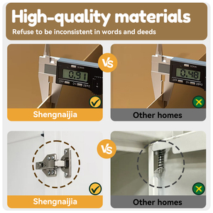 <span class=keywords><strong>Armoire</strong></span> autoportante en acier imitation bois à <span class=keywords><strong>4</strong></span> <span class=keywords><strong>portes</strong></span> avec tringle de suspension et étagères de rangement pour la maison - Product Image 6