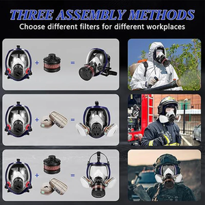 Máscara Respiratoria Facial Completa de Silicona con Filtros Reemplazables para Vapores Orgánicos, Protección Contra Polvo y Gases en la Producción Química - Product Image 5