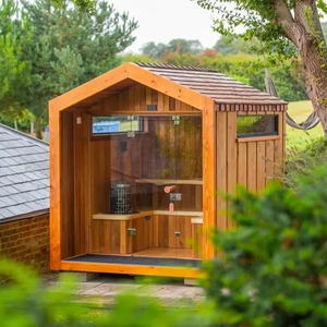 Bán buôn ngoài trời Kính cường lực gỗ rắn 6 người ngoài trời truyền thống khô phòng tắm hơi di động với hơi nước ướt - Product Image 2