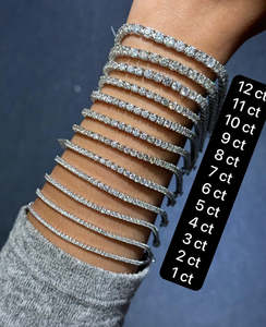 Bracelet tennis brillant en or blanc 10 et 14 carats pour hommes DEF VVS Chaîne à maillons en diamant cultivé en laboratoire Colliers fins pour cadeaux de fêtes de mariage - Product Image 1