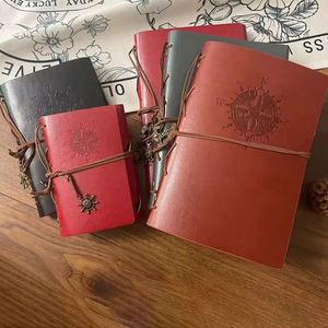 <b>A6</b> Vintage Leather Cover Journals Handmade Travel Kraft Paper Blank Notebook - Product Image 2