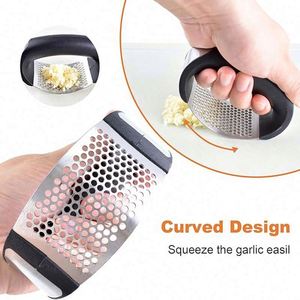 Professional Ginger Garlic Crusher Kitchen Tool Stainless Steel Garlic Press Manual Mincer Chopping Garlic Tools - Product Image 5