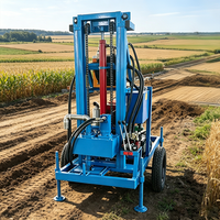 Machine de forage de puits d'eau mobile sur roues, diesel, hydraulique, Mikton 180m 200m
