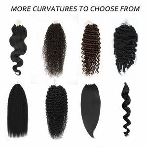 Factory Direct Feather Crochet Human Hair Burmese Curly Raw Cuticle Yaki Feather Crochet Feather Tip Human Hair Extensions - Product Image 5
