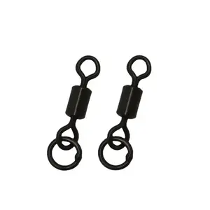 Pesca de carpa Swivels Hair Rig Cambio rápido Anillo sólido Swivels Ring con Rolling Swivels