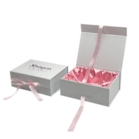 Boîte cadeau magnétique blanche pliante en satin pour maillot de bain bikini lingerie vêtement boîte d'emballage