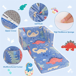 Canapé-lit pour enfants OEKO-TEX, mousse haute densité, écologique, fermeture éclair amovible, canapé pliable pour enfants pour la maternelle - Product Image 3