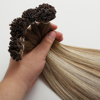Extensions de cheveux humains vierges Remy européens, double épaisseur 12A, pré-collées à la kératine, pointe plate et pointe en U, vente en gros