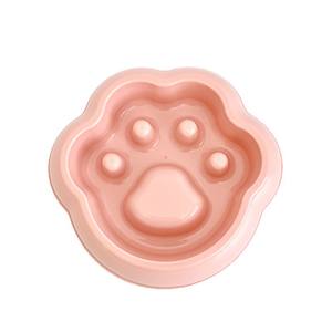 Tempat makan lambat untuk anjing dan kucing, mangkuk makan bentuk kaki plastik Anti mencekik, piring hewan peliharaan untuk penggunaan rumah tangga - Product Image 1