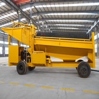 Machine de lavage mobile portable à trommel pour l'extraction d'or, contrôlée par PLC, avec moteur, pompe et roulement, pour l'or alluvial à haute récupération