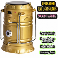 Lanterne solaire de camping, rechargeable par USB, longue durée, multifonctionnelle, lampe de tente portable