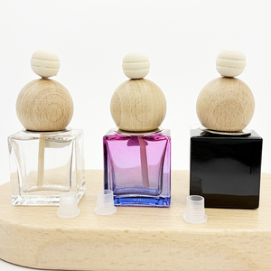 Factory Outlet 10ml Black Matte Square Glass <strong>Car</strong> Perfume Bottle Empty <strong>Refillable</strong> Air Freshener Screw Cap Reed <strong>Diffuser</strong> Packed - Product Image 1
