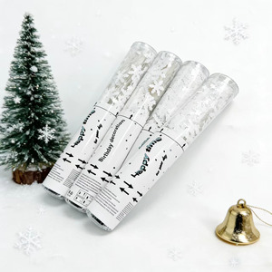 Nuovo Cannone Sparacoriandoli Bianco a Fiocchi di Neve, Tubo in PVC da 30 cm, Sparacoriandoli Manuale per Feste a Tema Natale, Matrimoni e Frozen - Product Image 3