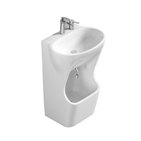 Lavabo Wudu ovale moderne à double niveau, design de style arabe pour le lavage des pieds des musulmans, utilisation en hôtel ou villa, matériau céramique, drain inclus
