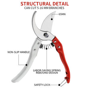 Ciseaux de dérivation pointus en acier au carbone professionnels sécateur outil de jardin sécateur de jardin pour le jardinage - Product Image 5