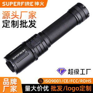 Superfire J6 Led Flashlight 7W Rechargeable Tactical Outdoor Self Defense With One <b>Button</b> Strobe Function - Product Image 5