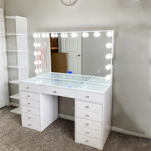 Bán buôn Vanity gương và bàn Glass Top Vanity bàn - Product Image 4