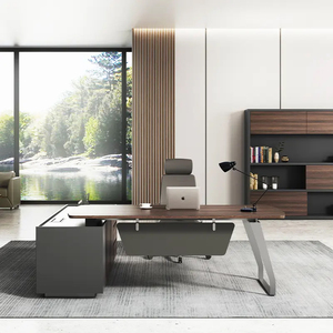 Escritorios de Oficina Ejecutivos Modernos de Madera en Forma de L, de Alta Calidad, Italianos, de Lujo, Únicos, Convertibles, Mesa para Directores Generales - Product Image 2