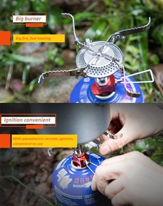 S03เตาสแตนเลสขนาดเล็กสำหรับตั้งแคมป์บิวเทนเตาแก๊สกลางแจ้งแบบพกพา - Product Image 5
