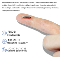 Lot de 20 micro-puces animales EM4305 NFC RFID, seringue, 134,2 KHz FDX-B, en verre étanche pour contrôle d'accès