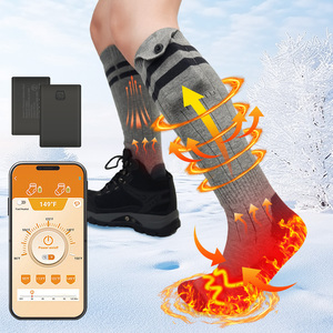 AWLE Warm Thermal Socks - Insulated Heated Heavy Fuzzy Winter Crew Socks - Unisex - 1/2 Pairs Black/Grey Stripe - Medium | Buy Now With Express International Delivery
