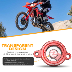 NICECNC Couvercle de filtre à huile moteur transparent pour <span class=keywords><strong>Honda</strong></span> CRF450R CRF450RX 2017-2024 <span class=keywords><strong>CRF450L</strong></span> 2019-2020 CRF250R 2019-2024 - Product Image 3