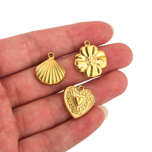 Acier inoxydable Fleur Amour Collier Bijoux Pendentif Coeur Forme Shell Charms - Product Image 4