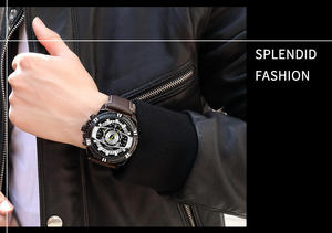 Relojes Deportivos Casuales MEGIR 2118 para Hombre, Correa de Cuero Azul, Resistente al Agua, Luminoso, Reloj de Pulsera Masculino - Product Image 6