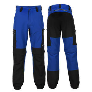 Pantalones de Trabajo para Hombre Xinke, de Algodón Elástico, con Piernas Desmontables, Impermeables, para Fábrica o Taller, Diseño en Bloques de Color Azul y Negro - Product Image 5