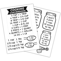 Autocollant de conversion de mesures de cuisine, panneau de conversion métrique transparent pour la cuisine, la pâtisserie, les armoires, les murs, la décoration du réfrigérateur