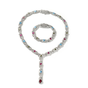 UWIN Magnifico Bracciale Vintage con Zirconi Cubici Colorati, Gioielli per Uomo e <span class=keywords><strong>Donna</strong></span>, Bracciale Art Déco in Oro 18K con Gemme per Donne - Product Image 6