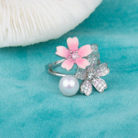 S030037 bricolage 7-8mm ensemble de bijoux en perles d'eau douce naturelles 925 bijoux de fiançailles en argent Sterling collier pour femmes