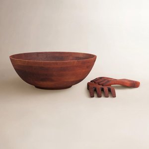 Grand bol en bois fait main pour servir des salades, des fruits, du pain, des pâtes et pour une utilisation quotidienne à la table - Product Image 3