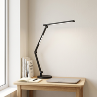 Lampe de bureau LED en aluminium multi-articulée réglable, à intensité variable, rechargeable par USB, pour la lecture, la protection des yeux, idéale pour le bureau, l'étude et la chambre à coucher