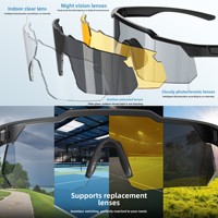 Lunettes de sport personnalisées, nouveau modèle, à verres interchangeables et photochromiques, pour pickleball, cyclisme, alpinisme, résistantes au vent, pour l'extérieur, faciles à transporter