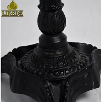 Pied de table décoratif en métal, style antique, revêtement poudré noir mat, base à 3 étoiles en fonte