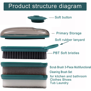 Bàn Chải Chà Với Dụng Cụ Làm Sạch Xà Phòng Cho Bồn Rửa Chén Rửa Chén Và Làm Sạch Nồi - Product Image 2