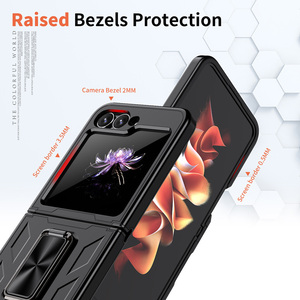 PC dur + ceinture de protection de broche + TPU souple avec feuille de CD en métal + étuis de téléphone à anneau pour <span class=keywords><strong>Samsung</strong></span> <span class=keywords><strong>Z</strong></span> <span class=keywords><strong>Flip</strong></span> - Product Image 4