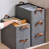 Organisateur de vêtements pour armoire et salon, organiseur de tiroirs pliable pour jeans, en tissu, rangement multifonctionnel