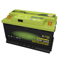 Baterai LiFePO4 12.8V 100Ah 1280Wh dengan Bluetooth BMS Terintegrasi, Baterai Siklus Dalam untuk RV, Solar, Kelautan, Penyimpanan Off-Grid