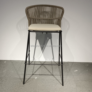 Taburetes modernos de ratán para Bar, cojín de Metal para patas, cuerda antigua para Patio, <span class=keywords><strong>cocina</strong></span>, jardín, <span class=keywords><strong>Mimbre</strong></span> tejido, Taburetes de Bar al aire libre - Product Image 4