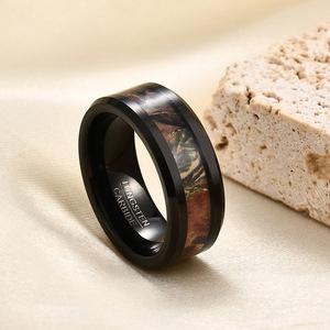 Anillo de Carburo de Tungsteno de 8mm con Incrustaciones de Camuflaje, Joyería de Moda para Hombre, Anillo de Regalo - Product Image 4